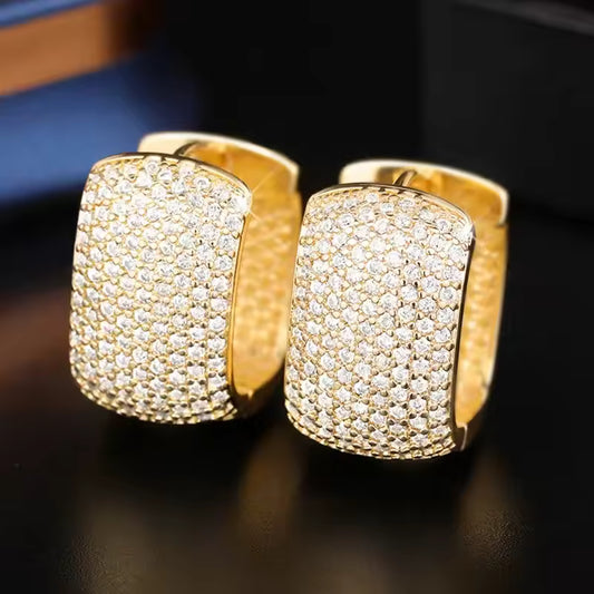 Diamond Huggie Hoop Earrings