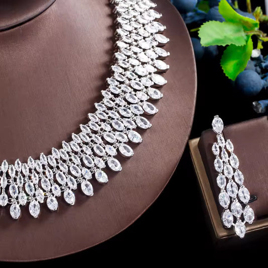 Marquise-cut Cubic Zirconi Jewelry Set