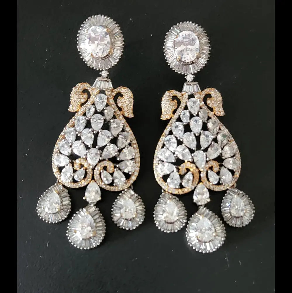 Diamond Polki Chandelier Drop Earrings