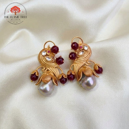 Peacock Pearl Earrings