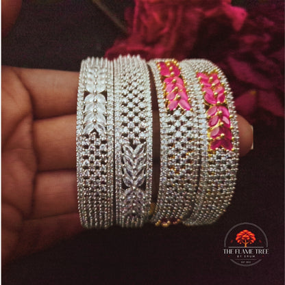 Classic Leaf Zircon Bangles