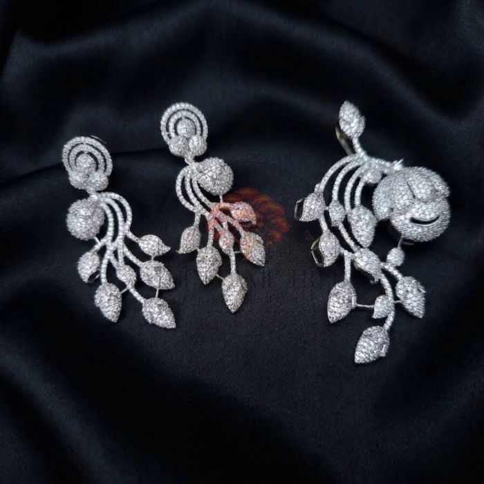 Regal Silver Leaf CZ Set