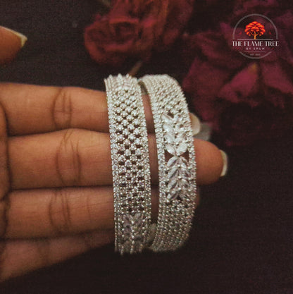 Classic Leaf Zircon Bangles
