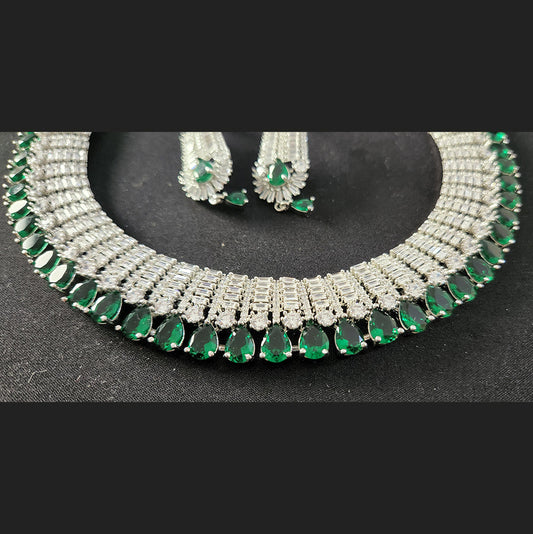 Emerald Green AD Necklace Set