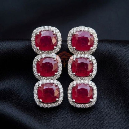 Double Layer Ruby Necklace Set