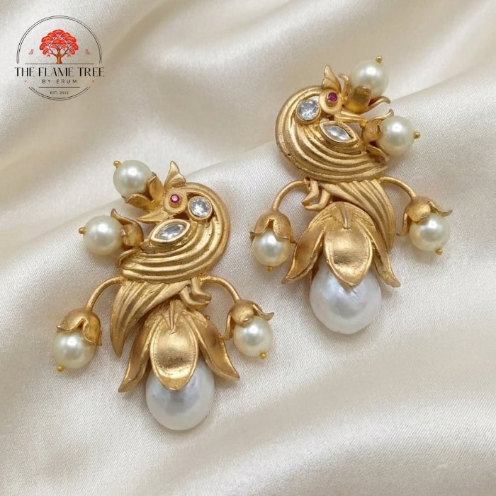 Peacock Pearl Earrings