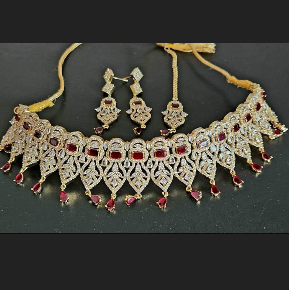 Aaira Red Stone Necklace Set