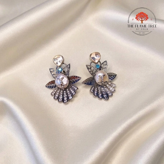 Real Pearl & AD Zircon Earrings