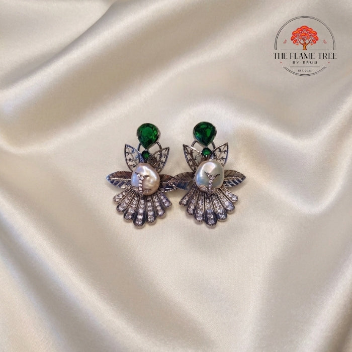 Real Pearl & AD Zircon Earrings