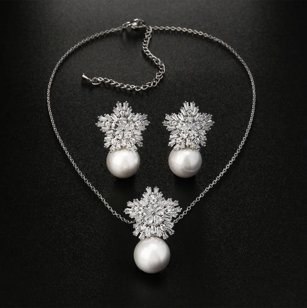 Pearl Snowflake Jewelry Set