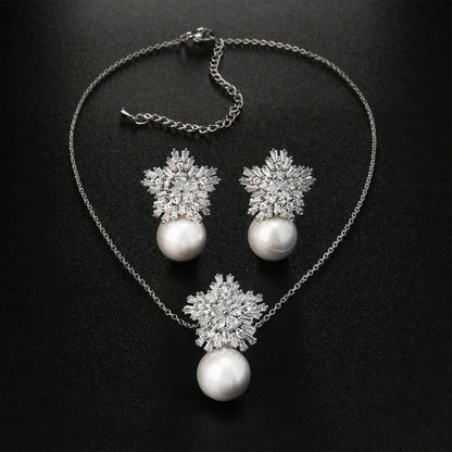 Pearl Snowflake Jewelry Set