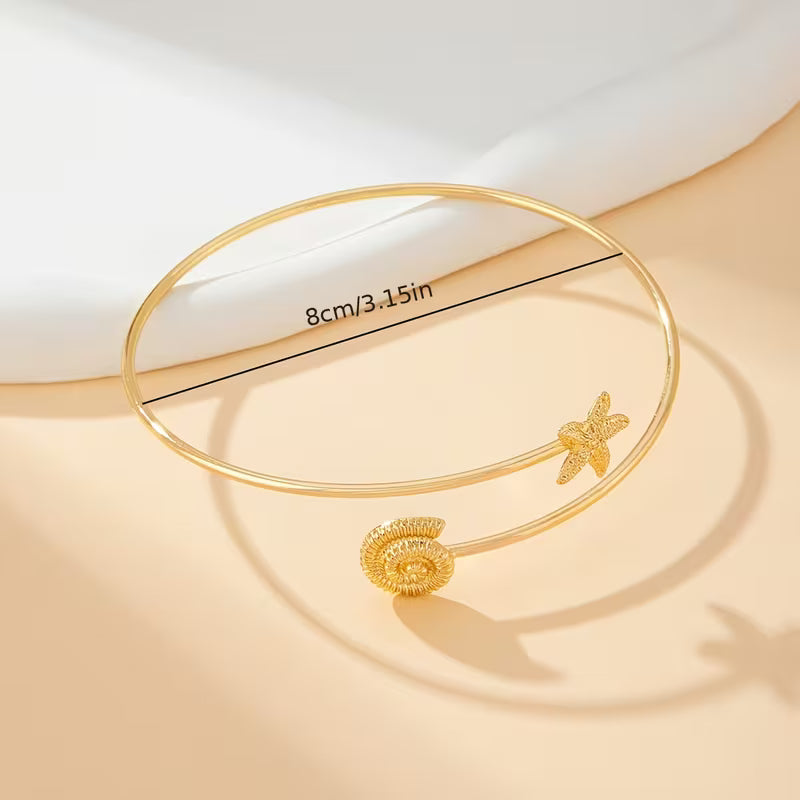 Starfish and Shell Arm Cuff
