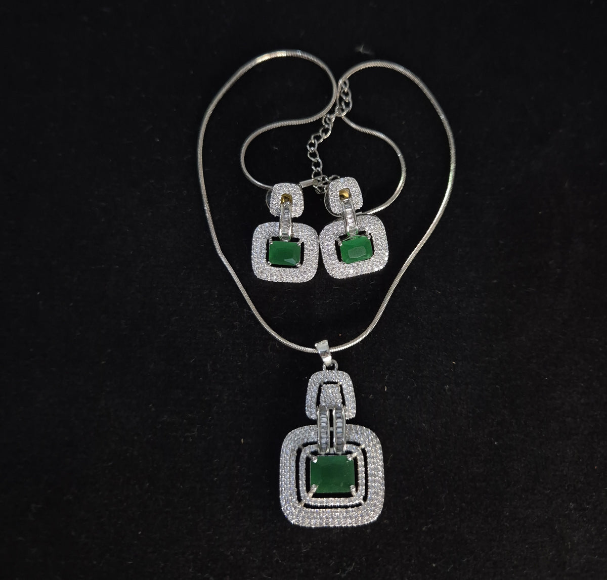 Mint Green Cubic Zircon Pendant Set