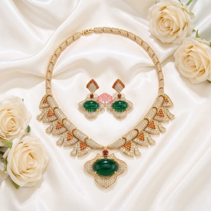 Royal Gold Plated Necklace Set