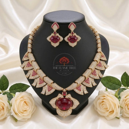 Royal Gold Plated Necklace Set