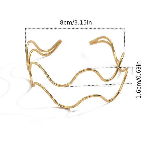 Gold Wave Arm Cuff