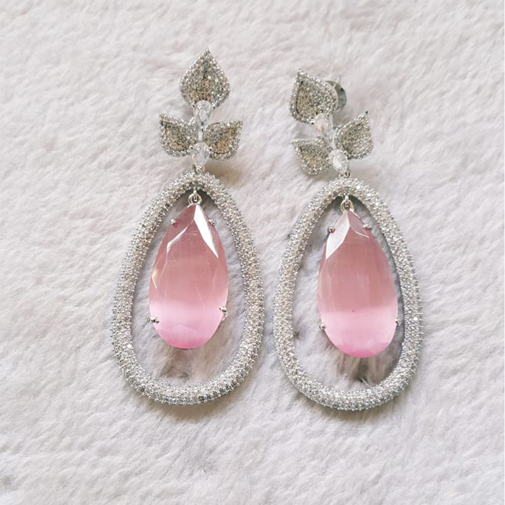 Teardrop Halo Stud Earrings