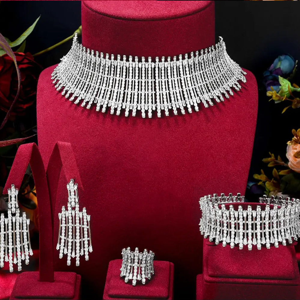 GODKI Luxury Cubic Zircon Bridal Jewelry Set