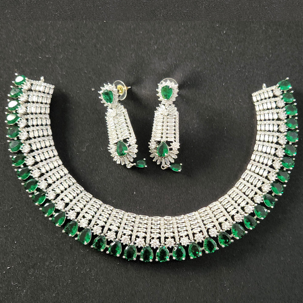 Emerald Green AD Necklace Set