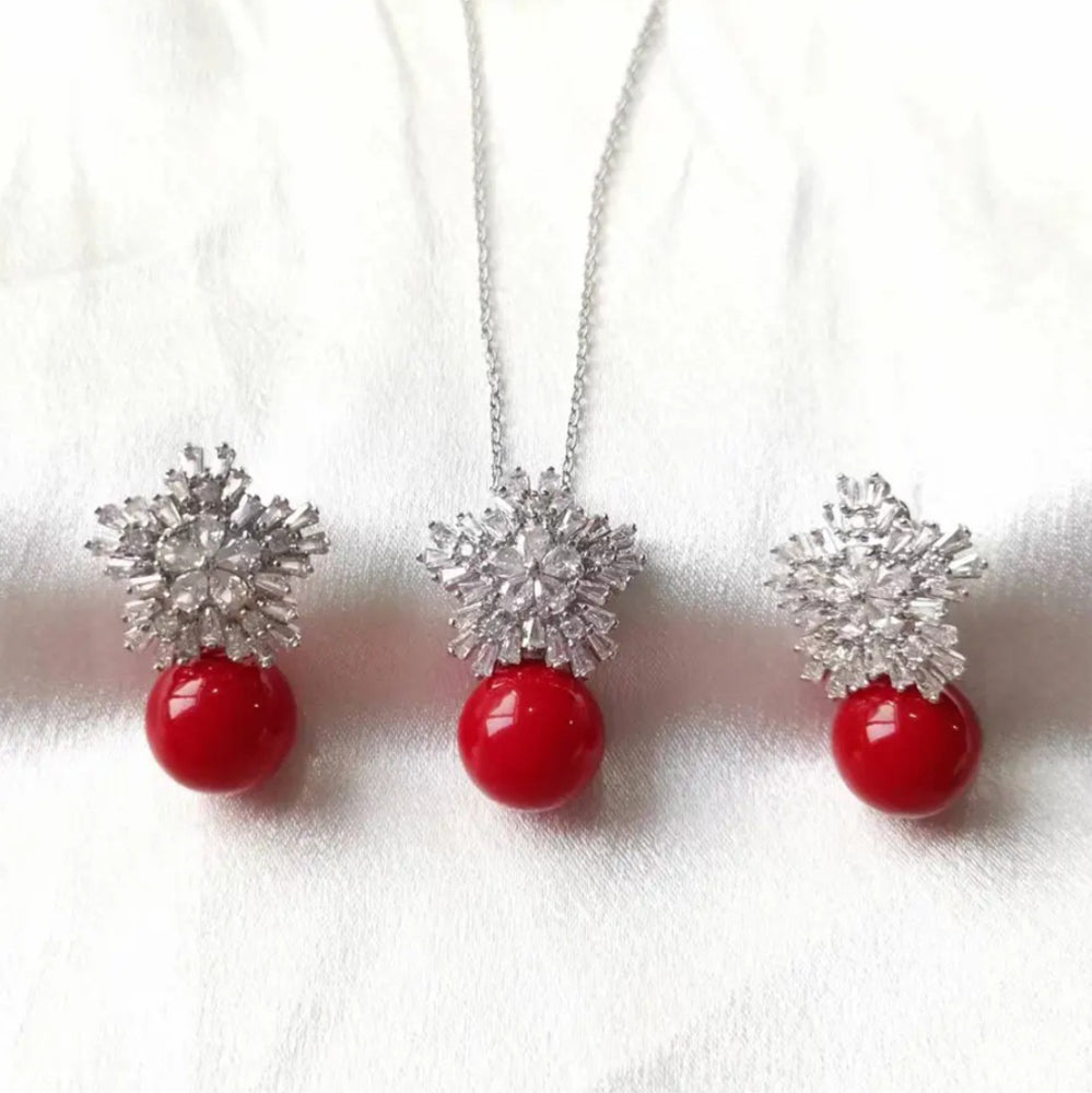 Pearl Snowflake Jewelry Set