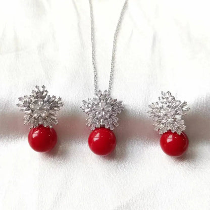 Pearl Snowflake Jewelry Set