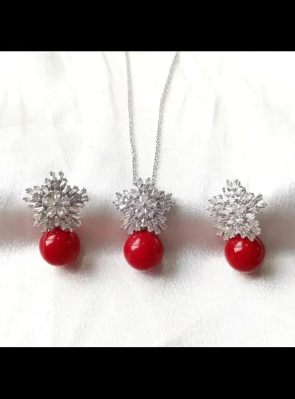 Pearl Snowflake Jewelry Set
