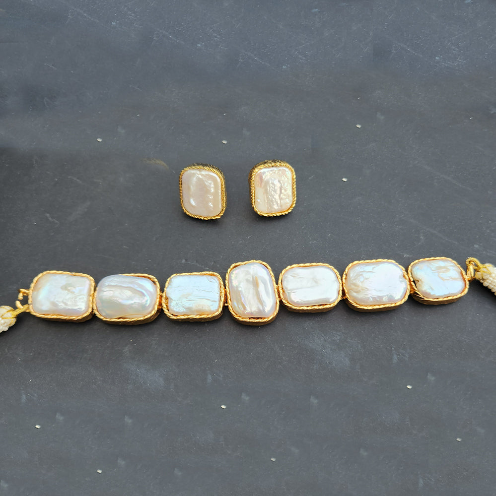 Rectangular Baroque Pearl Jewelry Set