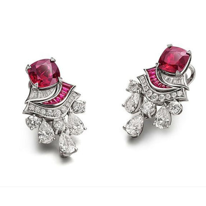 Ruby and Diamond Tassel Earrings