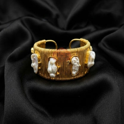 Aurelia Mother of Pearl Gold Plated Bangle