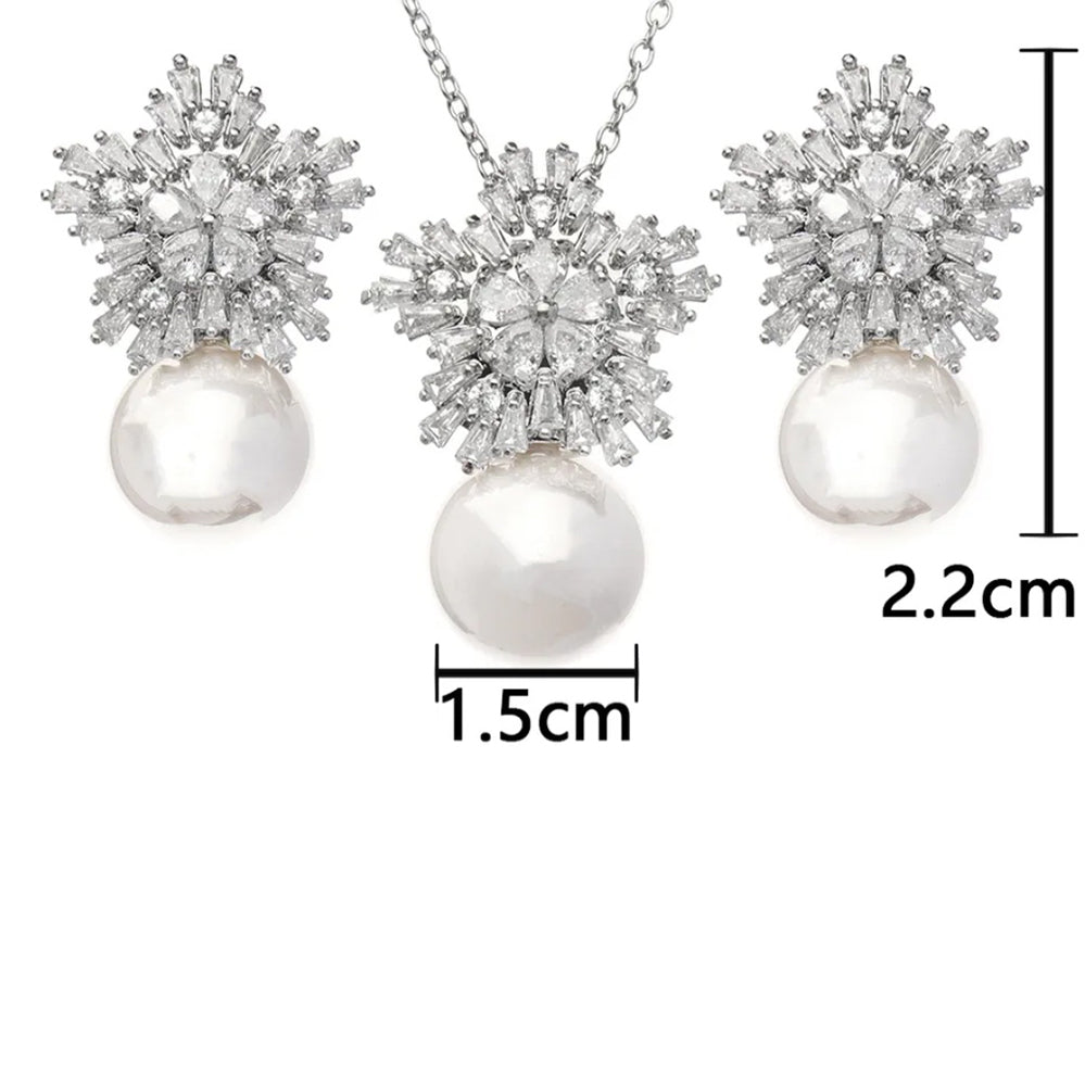 Pearl Snowflake Jewelry Set