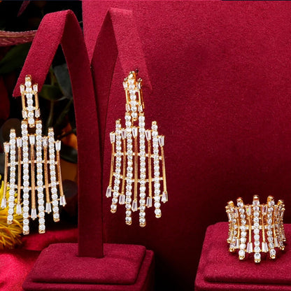 GODKI Luxury Cubic Zircon Bridal Jewelry Set