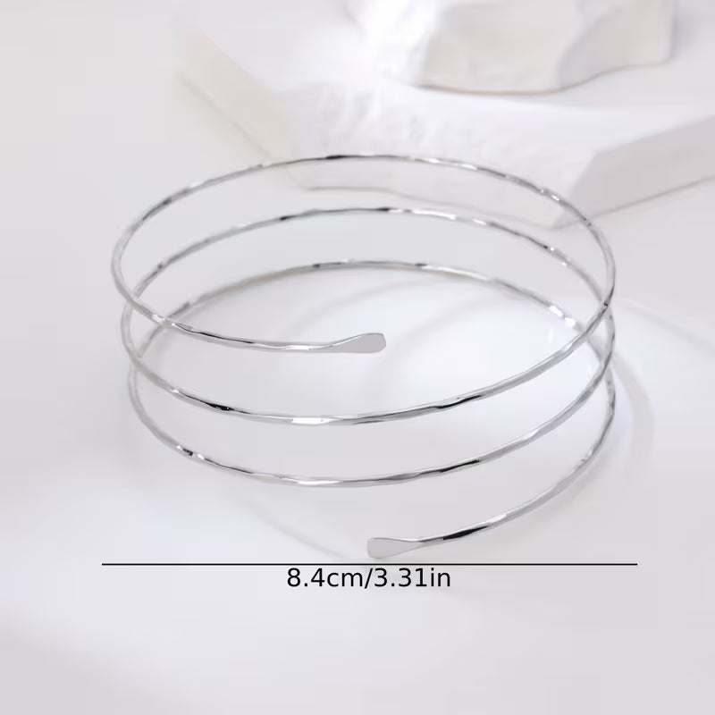 Adjustable Spiral Pure Brass Arm Cuff