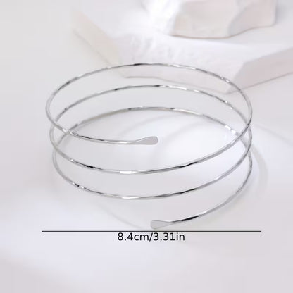 Adjustable Spiral Pure Brass Arm Cuff