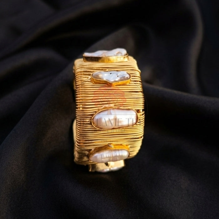 Aurelia Mother of Pearl Gold Plated Bangle