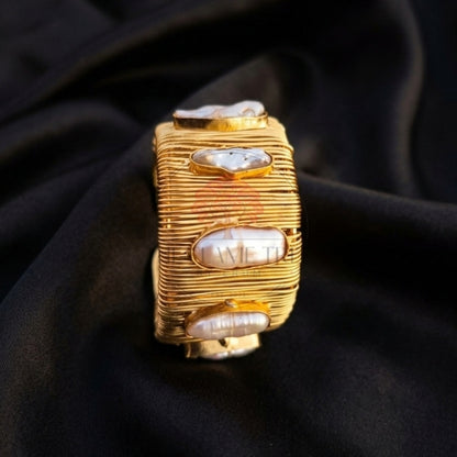 Aurelia Mother of Pearl Gold Plated Bangle