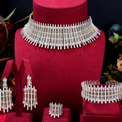 GODKI Luxury Cubic Zircon Bridal Jewelry Set