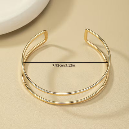 Gold Double Band Arm Cuff