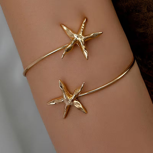Gold Starfish Wrap Bracelet