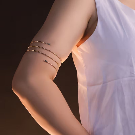 Adjustable Spiral Pure Brass Arm Cuff