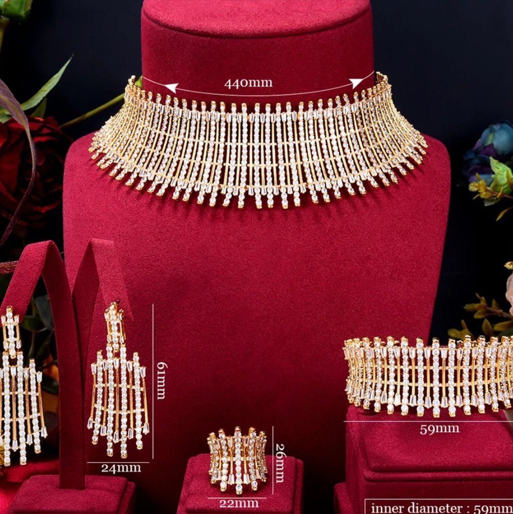 GODKI Luxury Cubic Zircon Bridal Jewelry Set