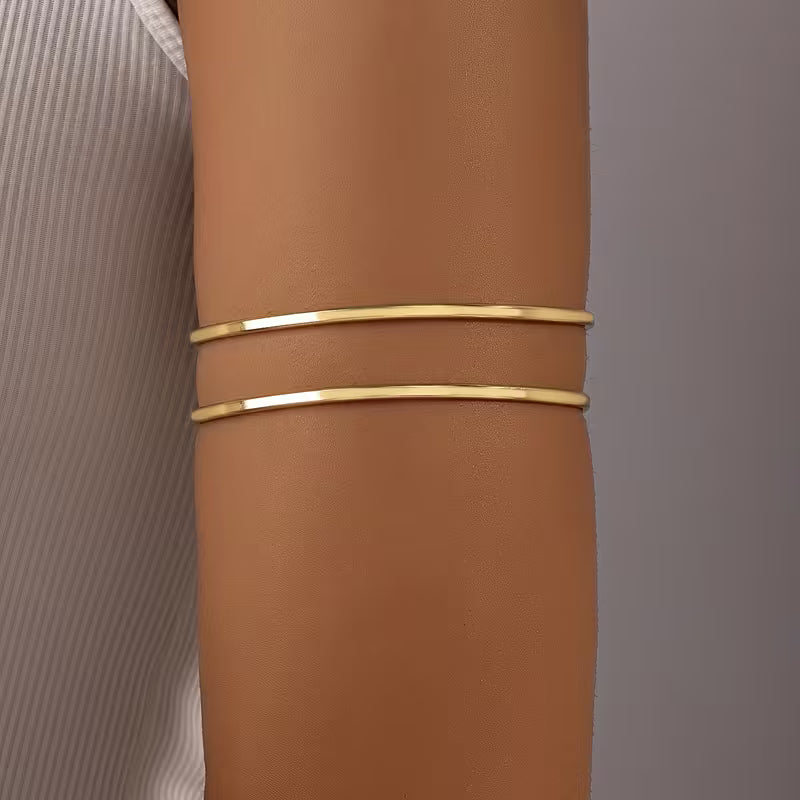 Gold Double Band Arm Cuff