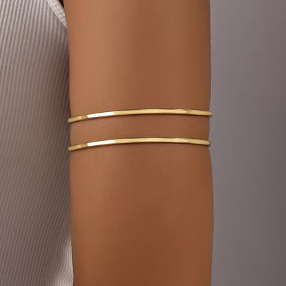 Gold Double Band Arm Cuff