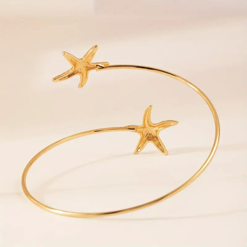 Gold Starfish Wrap Bracelet