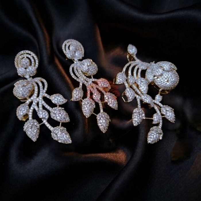Regal Silver Leaf CZ Set