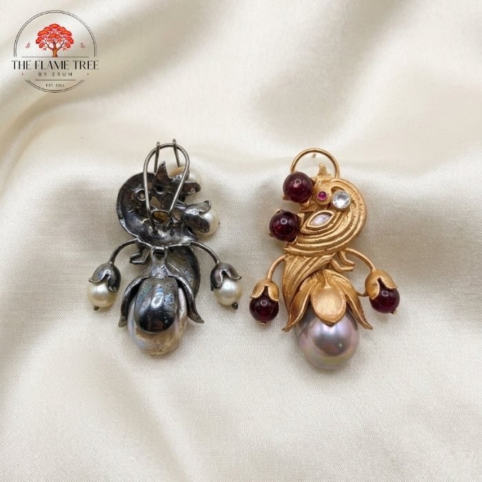 Peacock Pearl Earrings