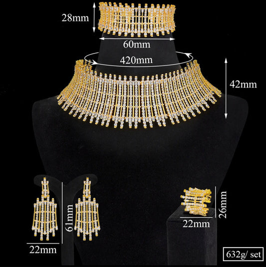 GODKI Luxury Cubic Zircon Bridal Jewelry Set