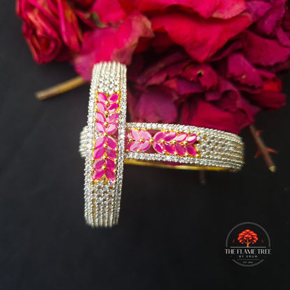 Classic Leaf Zircon Bangles