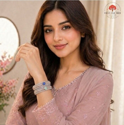Luxury AD Zircon Designer Bangles Set