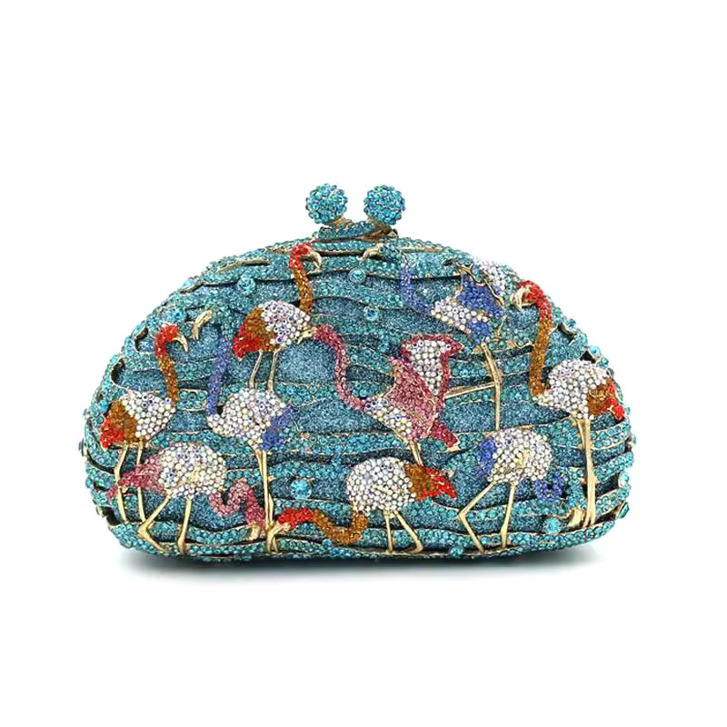 Blue Flamingo Clutch