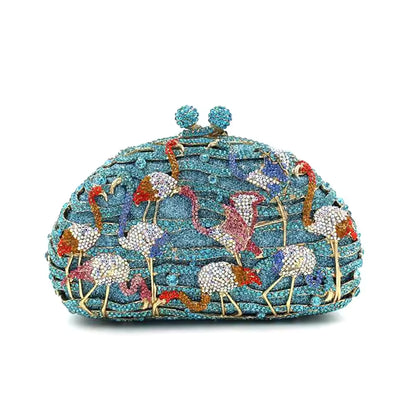 Blue Flamingo Clutch